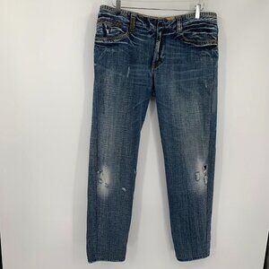 Just Cavalli Roberto distressed tapered leg jeans denim acid wash blue men 38